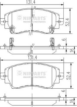 Nipparts J3602089 - Kit pastiglie freno, Freno a disco autozon.pro