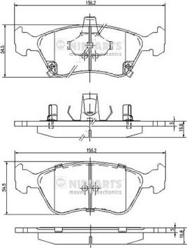 Nipparts J3602080 - Kit pastiglie freno, Freno a disco autozon.pro