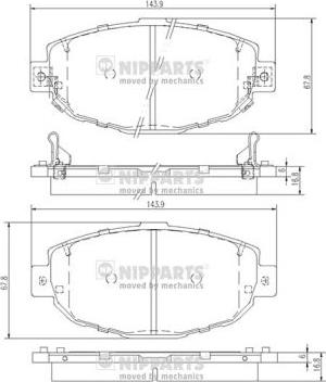 Nipparts J3602087 - Kit pastiglie freno, Freno a disco autozon.pro