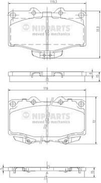 Nipparts J3602071 - Kit pastiglie freno, Freno a disco autozon.pro