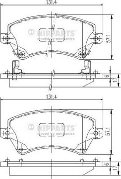 Nipparts J3602101 - Kit pastiglie freno, Freno a disco autozon.pro