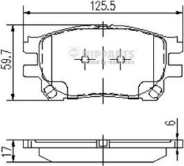 Nipparts J3602119 - Kit pastiglie freno, Freno a disco autozon.pro