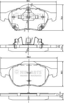 Nipparts J3602115 - Kit pastiglie freno, Freno a disco autozon.pro