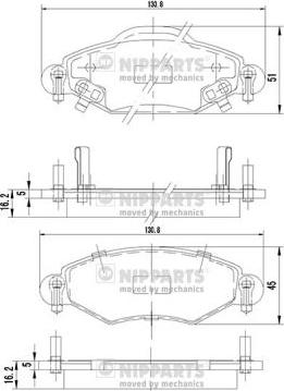 Nipparts J3602113 - Kit pastiglie freno, Freno a disco autozon.pro