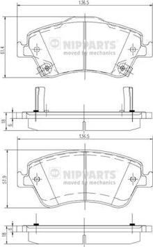 Nipparts J3602124 - Kit pastiglie freno, Freno a disco autozon.pro