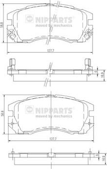 Nipparts J3607009 - Kit pastiglie freno, Freno a disco autozon.pro