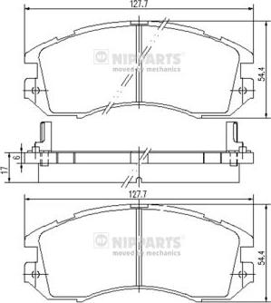 Nipparts J3607005 - Kit pastiglie freno, Freno a disco autozon.pro