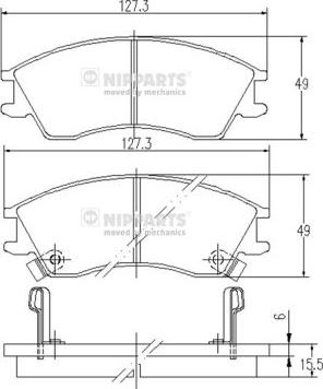 Nipparts J3607006 - Kit pastiglie freno, Freno a disco autozon.pro