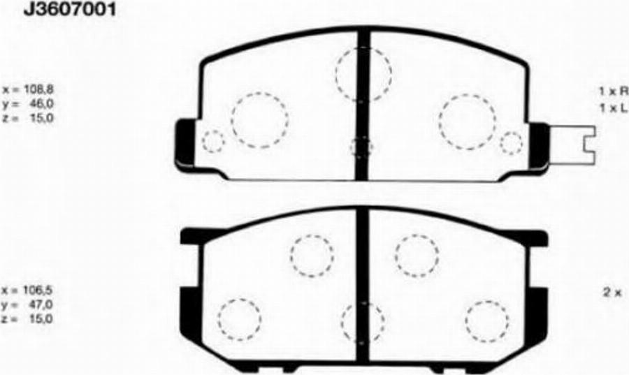 Nipparts J3607001 - Kit pastiglie freno, Freno a disco autozon.pro