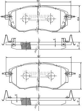 Nipparts J3607019 - Kit pastiglie freno, Freno a disco autozon.pro