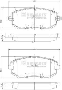 Nipparts J3607015 - Kit pastiglie freno, Freno a disco autozon.pro