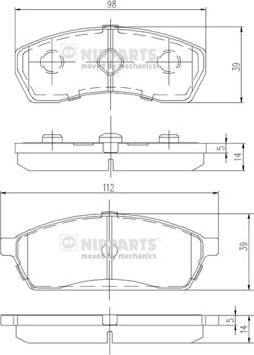 Nipparts J3607011 - Kit pastiglie freno, Freno a disco autozon.pro