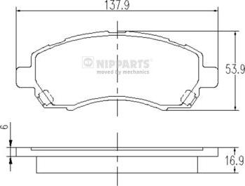 Nipparts J3607012 - Kit pastiglie freno, Freno a disco autozon.pro