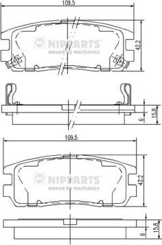 Nipparts J3619001 - Kit pastiglie freno, Freno a disco autozon.pro