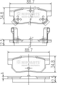 Nipparts J3614004 - Kit pastiglie freno, Freno a disco autozon.pro