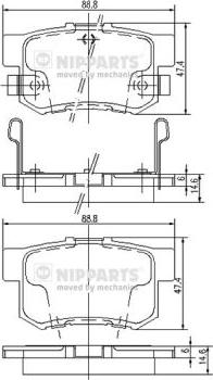 Nipparts J3614008 - Kit pastiglie freno, Freno a disco autozon.pro