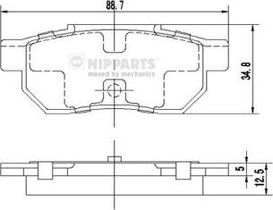 Nipparts J3614002 - Kit pastiglie freno, Freno a disco autozon.pro