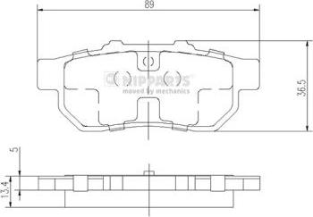 Nipparts J3614007 - Kit pastiglie freno, Freno a disco autozon.pro