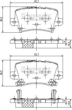 Nipparts J3614018 - Kit pastiglie freno, Freno a disco autozon.pro