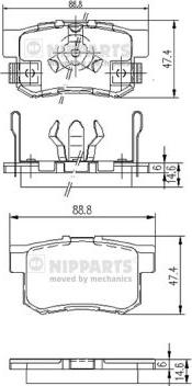 Nipparts J3614017 - Kit pastiglie freno, Freno a disco autozon.pro