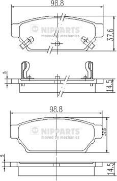 Nipparts J3615004 - Kit pastiglie freno, Freno a disco autozon.pro