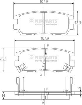 Nipparts J3615005 - Kit pastiglie freno, Freno a disco autozon.pro