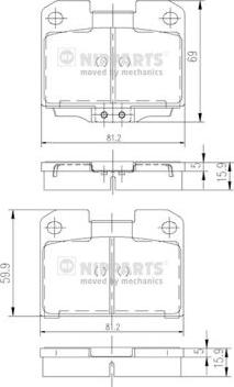 Nipparts J3615006 - Kit pastiglie freno, Freno a disco autozon.pro