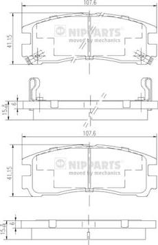 Nipparts J3615003 - Kit pastiglie freno, Freno a disco autozon.pro