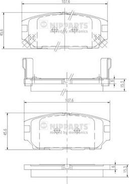 Nipparts J3615007 - Kit pastiglie freno, Freno a disco autozon.pro