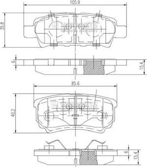 Nipparts J3615014 - Kit pastiglie freno, Freno a disco autozon.pro