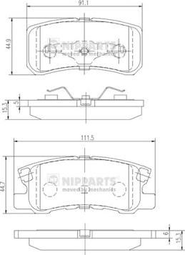 Nipparts J3615010 - Kit pastiglie freno, Freno a disco autozon.pro