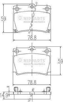 Nipparts J3615011 - Kit pastiglie freno, Freno a disco autozon.pro