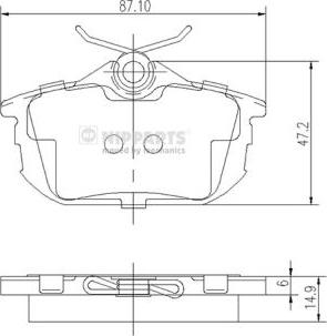 Nipparts J3615012 - Kit pastiglie freno, Freno a disco autozon.pro