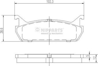 Nipparts J3616001 - Kit pastiglie freno, Freno a disco autozon.pro