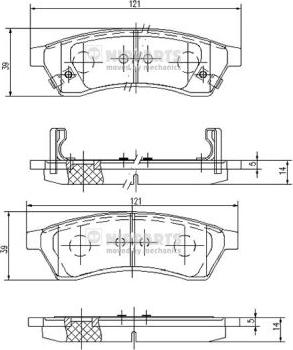 Nipparts J3610904 - Kit pastiglie freno, Freno a disco autozon.pro