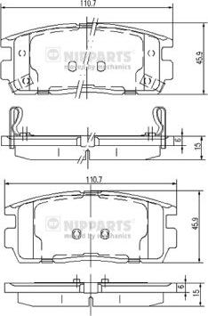 Nipparts J3610905 - Kit pastiglie freno, Freno a disco autozon.pro