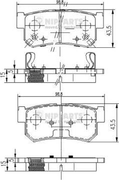 Nipparts J3610401 - Kit pastiglie freno, Freno a disco autozon.pro