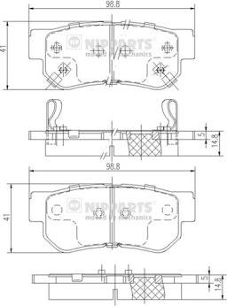 Nipparts J3610509 - Kit pastiglie freno, Freno a disco autozon.pro