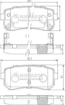 Nipparts J3610512 - Kit pastiglie freno, Freno a disco autozon.pro