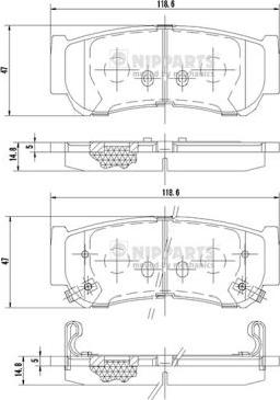 Nipparts J3610517 - Kit pastiglie freno, Freno a disco autozon.pro