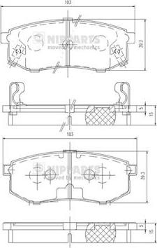 Nipparts J3610302 - Kit pastiglie freno, Freno a disco autozon.pro