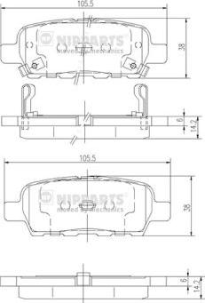 Nipparts J3611044 - Kit pastiglie freno, Freno a disco autozon.pro