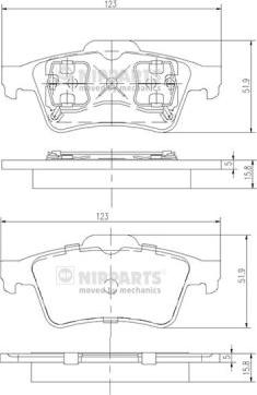 Nipparts J3611045 - Kit pastiglie freno, Freno a disco autozon.pro