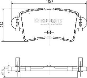 Nipparts J3611046 - Kit pastiglie freno, Freno a disco autozon.pro