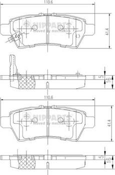 Nipparts J3611050 - Kit pastiglie freno, Freno a disco autozon.pro