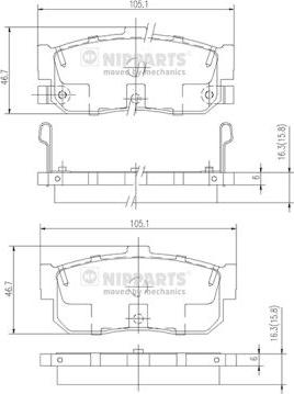 Nipparts J3611034 - Kit pastiglie freno, Freno a disco autozon.pro