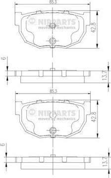 Nipparts J3611021 - Kit pastiglie freno, Freno a disco autozon.pro