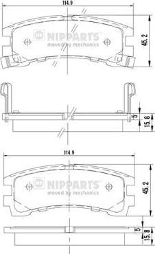 Nipparts J3611028 - Kit pastiglie freno, Freno a disco autozon.pro