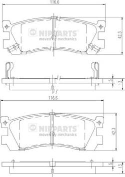 Nipparts J3613005 - Kit pastiglie freno, Freno a disco autozon.pro