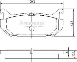 Nipparts J3613007 - Kit pastiglie freno, Freno a disco autozon.pro